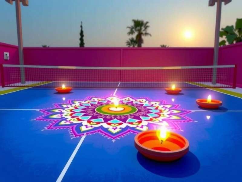 Ping Pong Pro - Diwali Special Edition Ping Pong Pro Diwali special edition with rangoli and diyas on the court